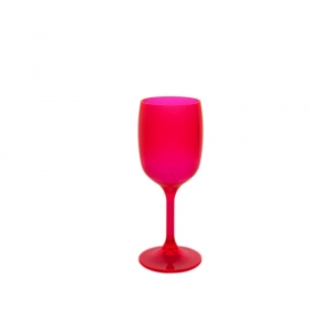Reusable unbreakable 15cl wine glass fluo red