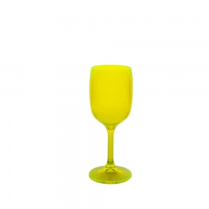 Reusable unbreakable 15cl wine glass fluo yellow